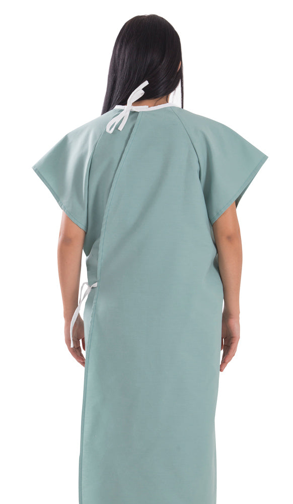 BATA DE PACIENTE LISA VERDE OPACO