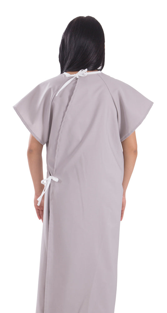 BATA DE PACIENTE LISA GRIS