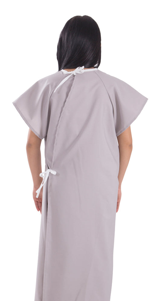 BATA DE PACIENTE LISA GRIS